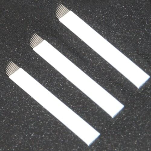 Wholesale high quality 100pcs 11pin permanent makeup manual blades laminas para microblading
