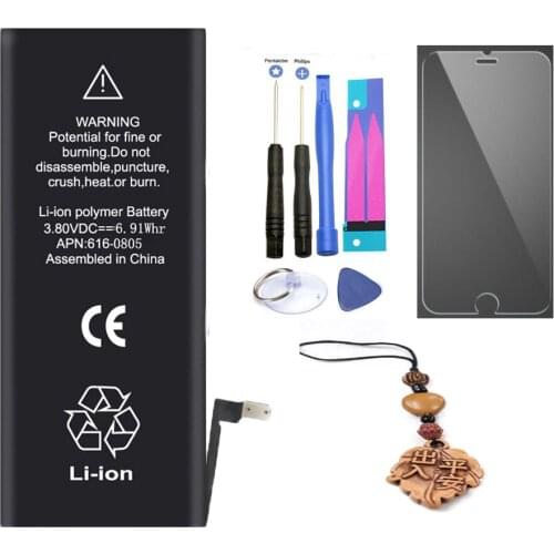 ISUN mobile phone Original battery for iPhone 6 6G capacity 1810mAh replacement battery 3.8V + free Tempered Glass +repair tools