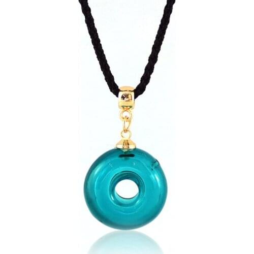 1PC 20MM Donut Shape Diffuser Bottle Necklace With Diffuser Hole Essential oil bottle necklace Perfume Bottle Necklace for women