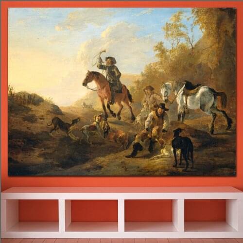 Large size Printing Men Dirk Stoop Hunters Resting wall art Home Decor Living Room Modern Canvas Print Paintings no frames WLONG