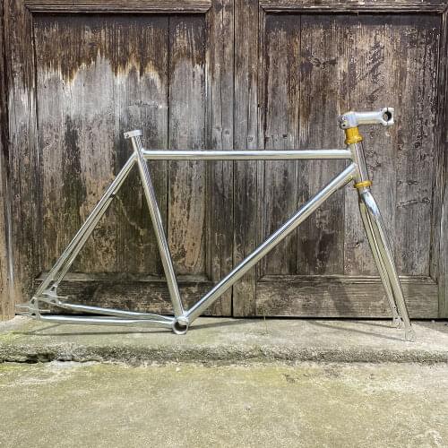 Vintage bike frame 48cm 52cm 56 fixed gear bike frame matte black Single speed fixie bike frame include stem