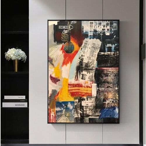 Street Wall Graffiti Art Canvas Paintings Landmark Road Sign Abstract Art Canvas Prints For Kids Room Cuadros Home Decoration