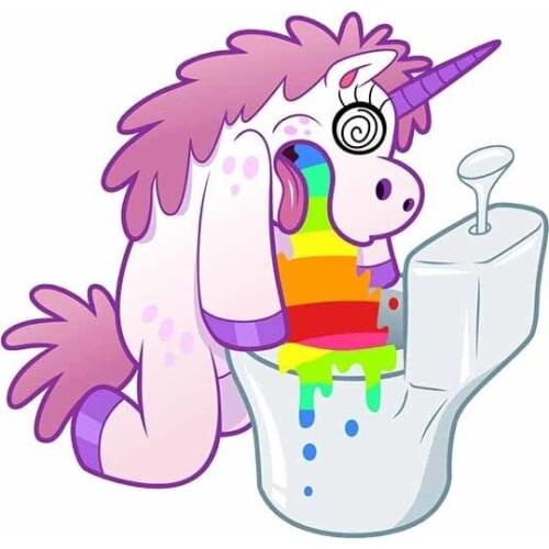 3D Anime Unicorn Vinyl Warp Decal Car Stickers Cartoon Car Accessories for Motorcycle Laptop Car Whole Body 13*13cm