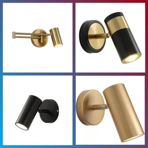 Golden LED Wall Lamp Bedside Lamp Rotatable Dimmable Ceiling Lamp Wall Lamp Dual-purpose Lamp Indoor Lighting GU10 bulb