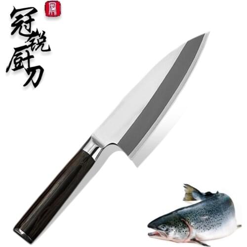 Japanese Deba Knife 6.5 Inch Stainless Steel Cutting Fish Knife Chef Kitchen Knives Salmon Sashimi Sushi Cooking Tools Slicing