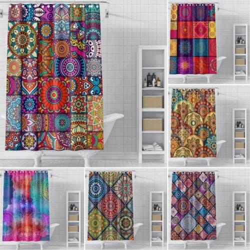Mandala Shower Curtain Waterproof Bathroom Curtains Bohemian Bath Curtain for Bathroom Waterproof Fabric Shower Curtain