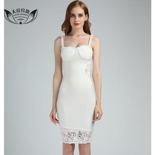 Fashion Women Summer Strapless Lace Dress Solid Color Hollow Out Sexy Ladies High Quality Clothing Office Vintage Dresses