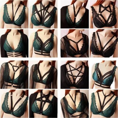 Pentagram Harness For Women Lingerie Top Cage Hollow Out Bandage Strappy Sword Belt Punk Gothic Style Dance Clothing Accessories