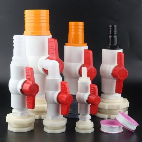 1Set White Hose Drainage Accessories Aquarium Fish Tank Drain Joint Aquarium Pagoda Connector Combination Valve