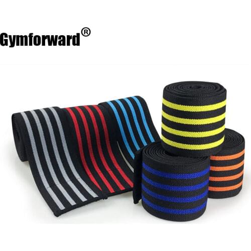 200*8cm Weightlifting Knee Pads Fitness Band Knee Brace Squat Workout Knee Protector Leg Sport kneepad Bodybuilding Elastic Tape