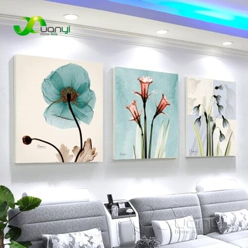 3 Piece Modern Flowers Oil Painting Canvas Painting Posters And Prints Home Decoration Living Room Bedroom Wall Art Pictures
