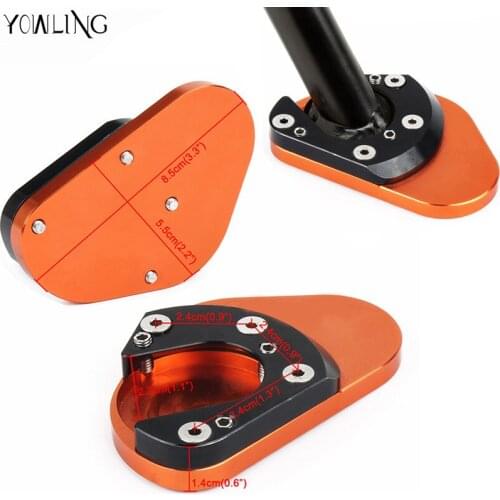 CNC Motorcycle Accessories Aluminum Side Kickstand Stand Extension Plate side stand enlarger For 200/390 2013 2014 2015