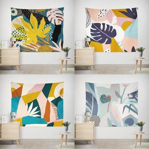 American Abstract Plant Series Polyester Home Decoration Tapestry