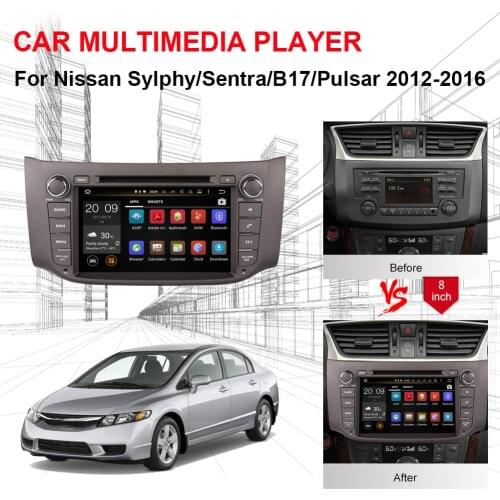 Android 8.0 Octa Core Car GPS Navigation For Nissan Sylphy/Sentra/B17/Pulsar 2012-2016 Car Radio Stereo DVD Multimedia Player