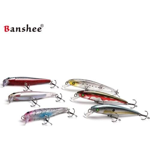 Banshee 6pcs/lot 90mm 10g MNNW35 Floating Fishing Lure Rattle Sound Shallow Diving Hard Artificial Bait Minnow Jerkbait