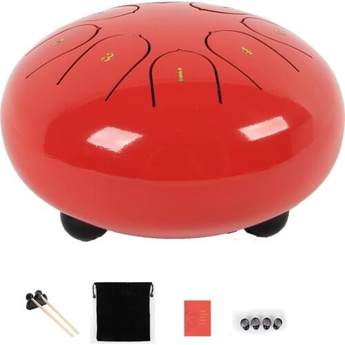 6 Inch Steel Tongue Drum 8 Tune Hand Pan Drum Percussion Instruments Tongue Drum Yoga Accessories With Drumsticks Carrying Bag