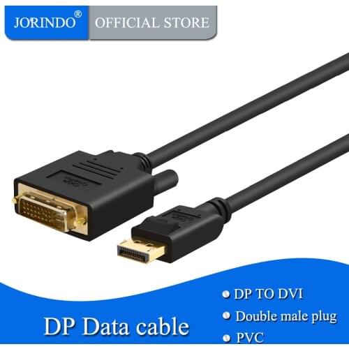 DP to DVI, JORINDO Feet DisplayPort to DVI Cable, Gold Plated Standard DP to DVI Male Cable with Built in IC Chipset