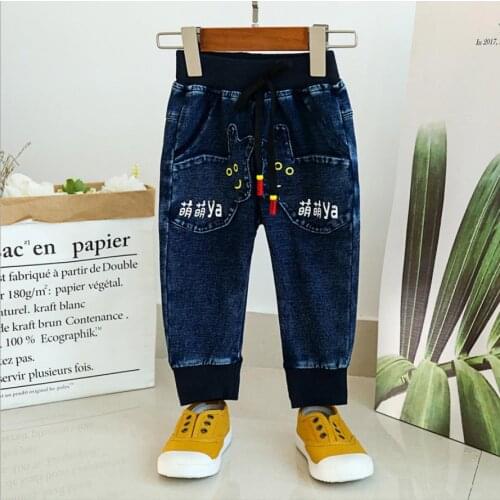 Boys jeans girls casual pants childrens trousers spring and autumn new fashion wild Kids childrens pants 2-6 years old