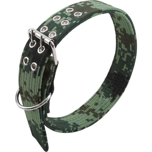 Canvas Dog Collar Fashion Rivet Camouflage Dog Collars Sturdy Traction Collars Dog Collar For Large Dog