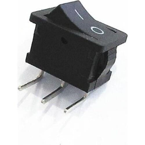 10Pcs Black Push Button Switch 6A/250V 10A/125V KCD1 3Pin Curved Needle Snap-in On/Off Rocker Switch 21MM*15MM BLACK