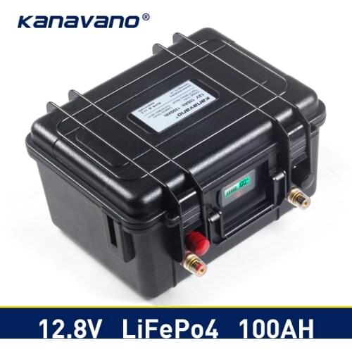 12V 100Ah LiFePO4 Deep Cycle Lithium Iron Phosphate Battery Pack Built-in 12.8V 100A BMS for Electric boat motor Solar inverter