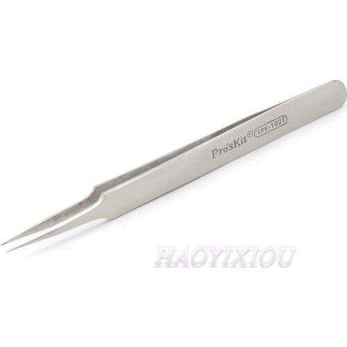 ProsKit 1PK-102T Super Fine Tip Straight Non-magnetic Medical Tweezers(120MM)