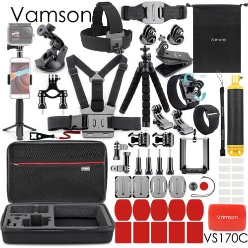 Vamson Large Accessories Set Chest Belt Helmet Belt Mount Bicycle Bracket for GoPro Hero 9 8 7 6 5 4 for SJCM Xiaoyi EKEN VS170