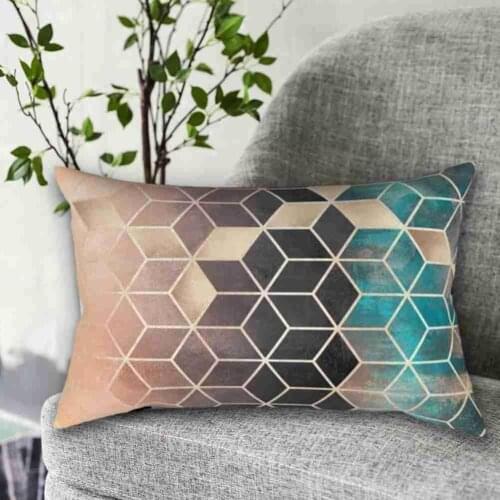 Geometric Cushion Cover 30*50cm Marble Pillow Cover Soft Bedroom Durable Sofa Smooth Pillowcase Pillowslip Pillow Decor Cov X0S7