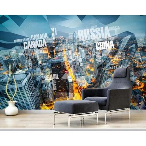 Papel de parede Abstract city landscape modern 3d wallpaper mural,living room tv wall bedroom wall papers home decor