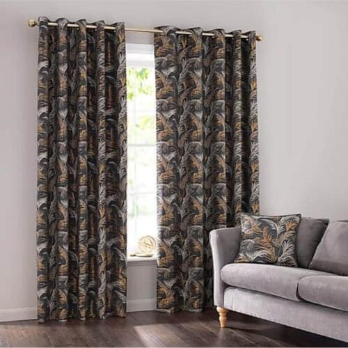 Perle Home 230cm x 230cm Eyelet Metal Ring Lined Palm Rustic Curtain of 50 Cotton 50 Polyester ring Rustic Curtain