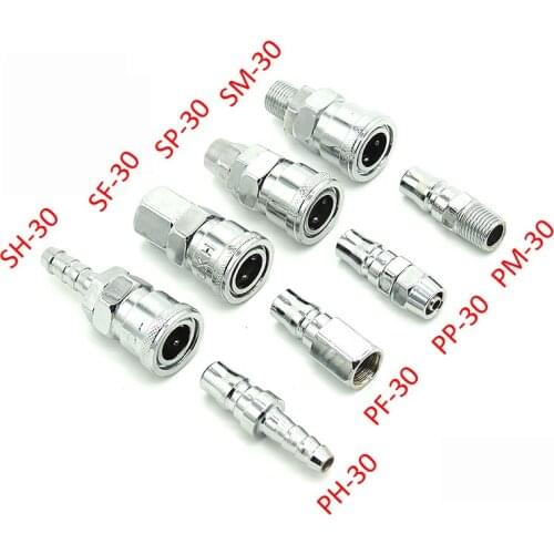PP30/SP30/PF30/SF30/PH30/SH30/PM30/SM30 Pneumatic Fitting C Type Quick Connector High Pressure Coupling Air Compressor Coupler