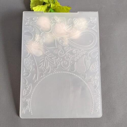 Semicircle Flower Leaves Embossing Folder For DIY Paper Cutting Dies Scrapbooking Card Making Plastic Plate Size 10.5*14.5cm