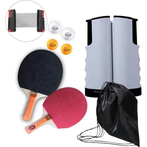 Portable Retractable Table Tennis Net Table Tennis Sports Trainning Set Racket Blade Mesh Net Ping Pong Student Sports Equipment