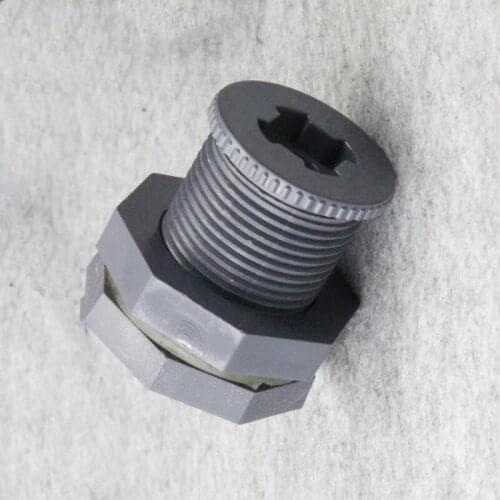 PVC 1-1/4" BSP Female Thread Water Tank Connector Pipe Fitting With Plug For Fish Tank Aquarium DIY