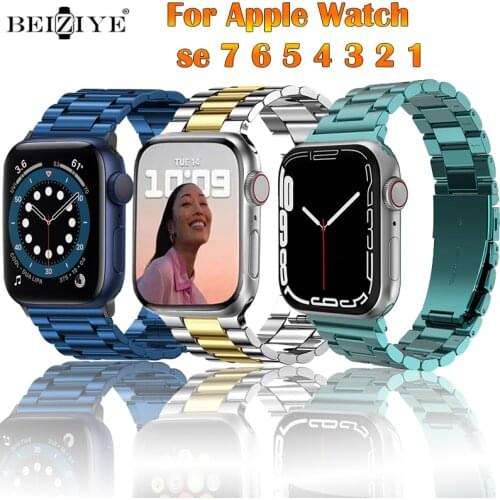 Stainless Steel Strap For Apple Watch band 40mm 44mm 38mm 42mm Watch Bracelet Sport Metal Watch Band for iWatch SE 6 5 4 3 2 1