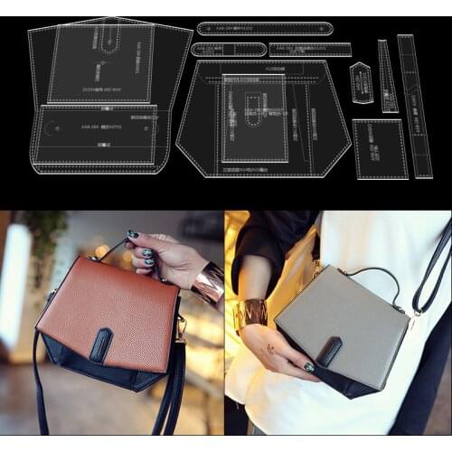 Sewing Template Leather Hand Bag Acrylic Template DIY Crossbody Bag Handmade Leather Craft Stencil Sewing Drawing Pattern