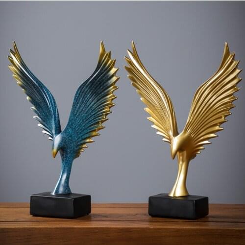 Modern Feng Shui Winged Eagle Resin Accessories Home Livingroom Desktop Furnishing Crafts Office Bookcase Sculpture Decoration