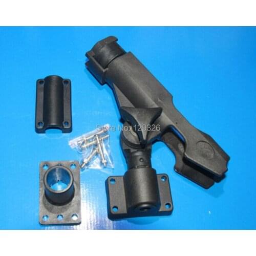 THREE 3 Boat / Kayak Spinning Fishing Rod Holder - RAIL, SIDE or FLUSH Mount Black