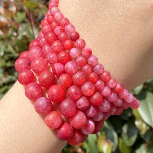 Dull Polished Red Dragon Veins Agates Stone Round Beads For Jewelry Making 6/8/10mm Spacer Loose Beads Diy Bracelet Necklace