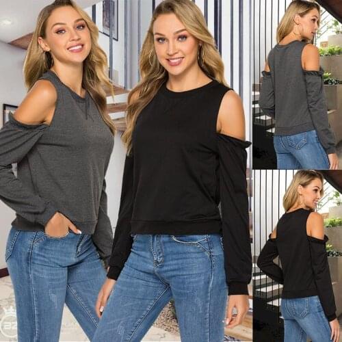 Women Running T-shirts New Fashion Spring Dark Grey Black Strapless Sleeves Ruffled T-shirts Ladies Casual Slim Top Femme