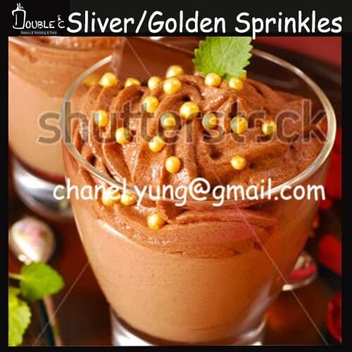 Golden Sliver Edible Cake Decoration,Cake Sprinkles,Cupcake Decoration,Birthday Wedding Party Bakery Decoration,Natural Color