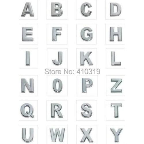 1300pcs/lot 10mm A-Z smooth chrome slide charm letter alphabet fit for 10mm key chains