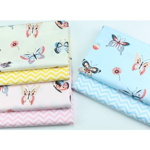 160CMx50CM butterfly cotton fabric crafts summer apparel girl dress patchwork fabric for hair bow sewing cotton cloth