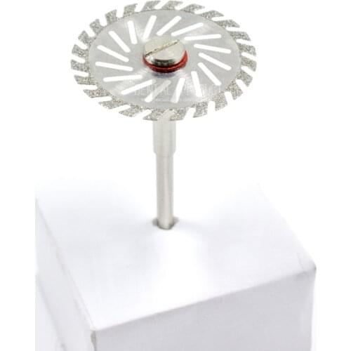 3 pcs C11 Dental thin Ultra-thin double sided sand diamond cutting disc with mandrel for separating polishing ceramic crwon jade