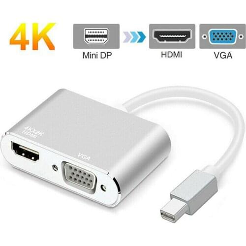 4K Mini DP DisplayPort to HDMI-compatible VGA Cable Adapter Mini Display Port Video Converter for Apple MacBook