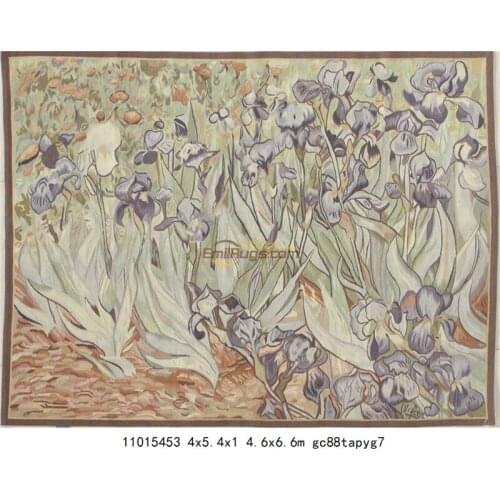 Tapestry wool aubusson tapestry tapestry floral vintage tapestry knitted tapestry