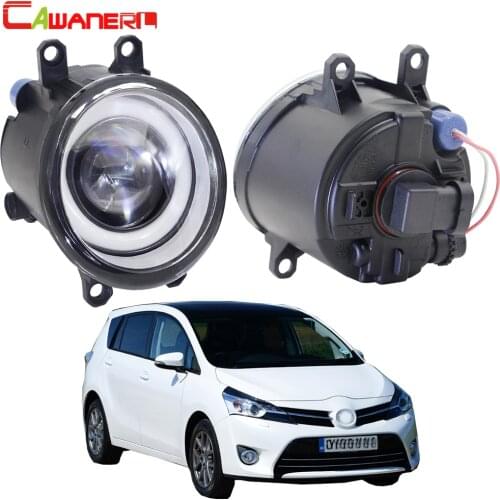 Cawanerl For Toyota Verso 2009-2018 Car Styling H11 LED Fog Light Angel Eye DRL Daytime Running Light 3000LM White 12V 2 Pieces