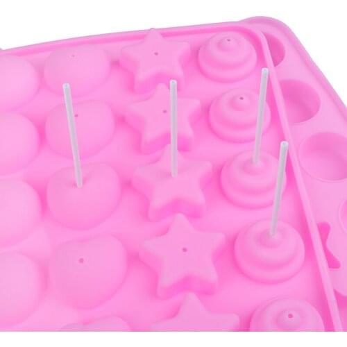 Home Kitchen 20 Holes Cake Chocolate Cookie Lollipop Mold Baking Tray Stick Sucker DIY Baking Tool Cake Mould