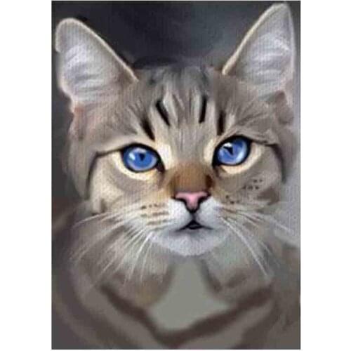 Dpsprue 5D Full Square Round DIY Diamond Painting Cross Stitch Cool Cat 3D Embroidery Diamond Mosaic Home Decoration Gift