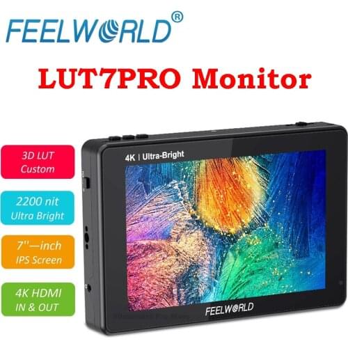 FEELWORLD LUT7PRO LUT7 PRO 7 InchTouch Screen DSLR Camera Field Monitor 2200nits 3D LUT F970 External Power Install Kit 4K HDMI